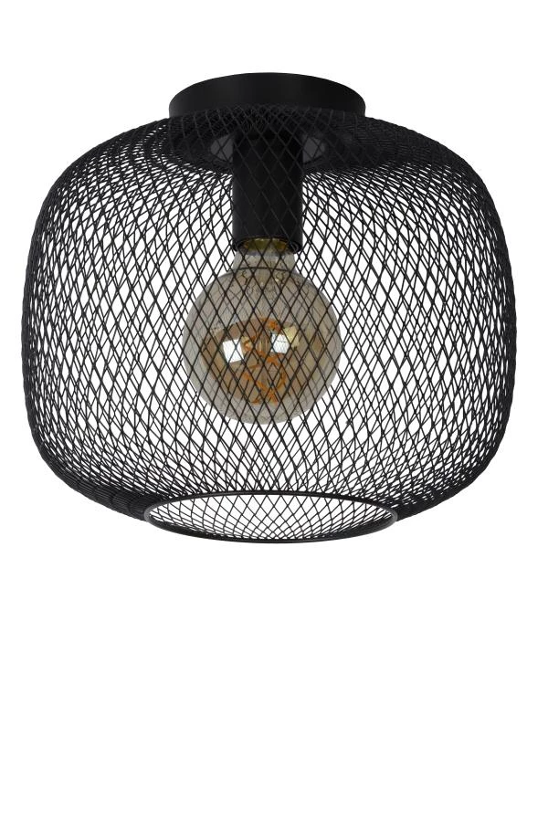 Lucide MESH - Plafonnière - Ø 30 cm - 1xE27 - Zwart - uit